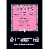 Arches Watercolor Pad, Hot Press 9"X12"