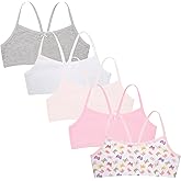 5 Pack Cotton Girls Training Bras - Racerback Crop Cami Training Bras for Girls