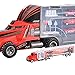 ThinkMax Container Truck with Fire Rescue Metal Cars Playset Vehicle Playset