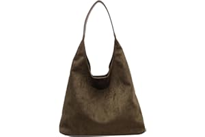 MCUVAEC Suede purses for Women 2024 Slouchy Shoulder Bags Soft Leather hobo bag Brown Tote Handbag for Work Everyday