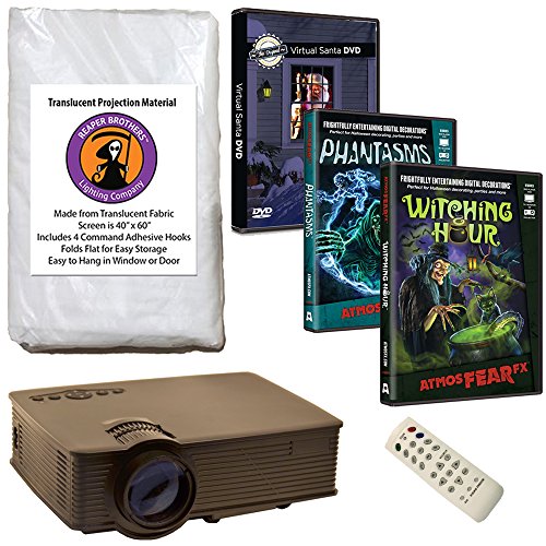 AtmosFearFX Phantasms & Witching Hour Virtual Reality HD Projector Kit for Halloween. Includes Free Virtual Santa DVD!