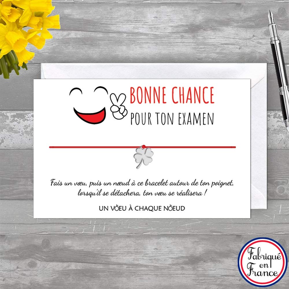 Bracelet Porte Bonheur Trefle Inox Carte Bonne Chance Pour Ton Examen Fournitures De Bureau Et Articles De Fete Fournitures De Bureau Dwteam In
