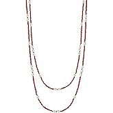 Rosslyons Elegant Glass Beaded Long Necklaces 60" Handmade Dainty Stone Faux Pearl Beaded Statement Necklace Fashion Gifts for Women Boho Costume Jewelry