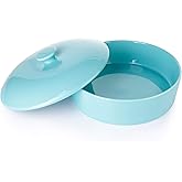 Sweese Ceramic Tortilla Warmer - Holds 12 Tortillas, Microwave & Oven Compatible, Elegant Turquoise Tortilla Holder with Lid for Taco Nights, Pancakes, Waffles - Durable & Easy to Clean