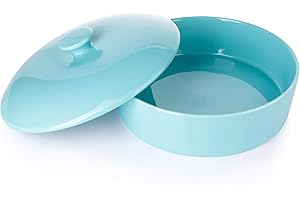 Sweese Ceramic Tortilla Warmer - Holds 12 Tortillas, Microwave & Oven Compatible, Elegant Turquoise Tortilla Holder with Lid 
