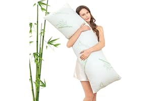 Primesoft Body Pillow for Adults, Memory Foam Long Pillow for Side Sleeper, Fluffy and Firm Full Body Pillow with Removable Pillowcase,Adjustable Filling,20×54 Inch,Green