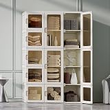 Dripex Portable Wardrobe Closet Storage Organizer with Transparent Doors view 2