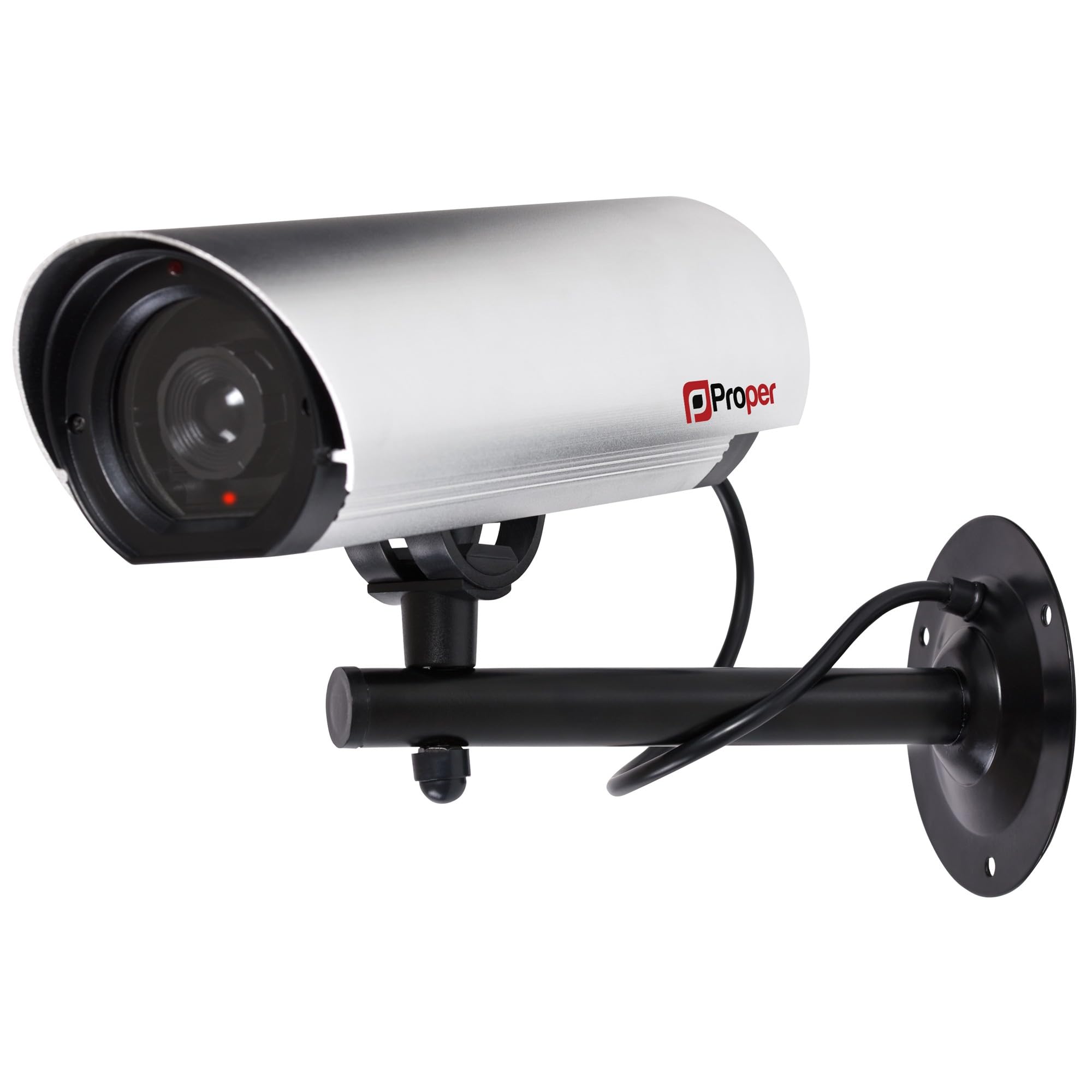 Properav Dummy CCTV Camera Outdoor, Fake Security Camera Aluminium with Flashing Light