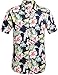 SSLR Men's Flower Casual Button Down Short Sleeve Shirt (X-Large, Navy(102))