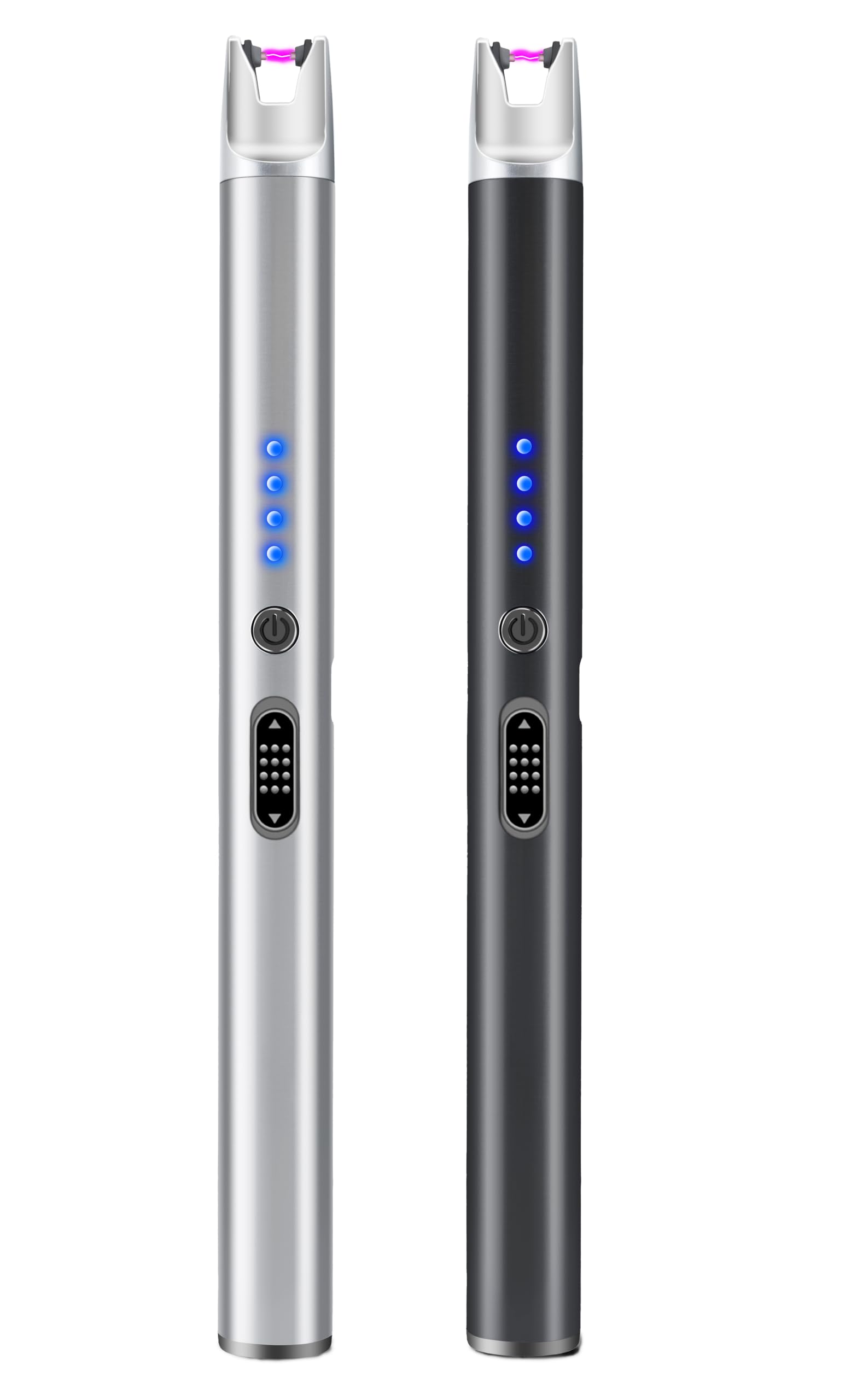 Photo 1 of 2 Pack Electric Candle Lighter USB Rechargeable Lighters Windproof Plasma Arc Lighters Flameless Type C Long Lighter with Safety Switch for Candle BBQ Camping Birthday Fireworks