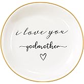 PUDDING CABIN Godmother Gifts from Godchild-I Love You Godmother - Ring Dish Trinket Tray Godmother Proposal Gift, Birthday Mother's Day Thanksgiving Christmas Gifts for Godmother