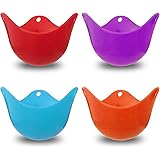 iGraver Egg Poacher Cups poached egg maker Egg Poaching Cups, Silicone Poaching Pods, Microwave or Stovetop Egg Cooker, BPA Free, Pack of 4