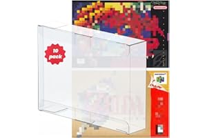 HOUSYLOVE 10 Pack Plastic Protector Transparent Storage Cases Suitable for N64/SNES Dust Covers –SNES&N64 Box Protectors - Game Plastic Case - Game Box Protector(10 in 1)