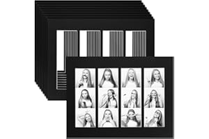 Pack of 10 Photo Frame Mats 11x8.5 Pre-Cut Mat Board Show Kit for 6x2 Photos 4 Hole Picture Mats Matting for Picture Frames f
