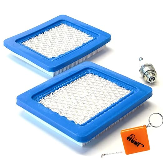 HURI 2 Luftfilter + Zündkerzen passend für Briggs & Stratton 3-5 PS Quantum 625 650 675 Ersetzt 491588 399959 491588S Wolf 20