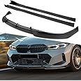 W-POWER, 9PCS Front Bumper Lip & Side Skirt Extensions Diffuser Compatible with BMW G20 3-Series 330e 330i M340i 320i M-Sport Only 2023-2024, Front Lip Spoiler Splitter ABS (Matt Black)