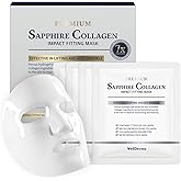 WELLDERMA Sapphire Collagen Impact Hydrogel Fitting Mask, 25g x 4 Sheets – Hydrating & Firming Micro-Hole Sheet Mask with Collagen Water 850,294ppm, Niacinamide & Peptides