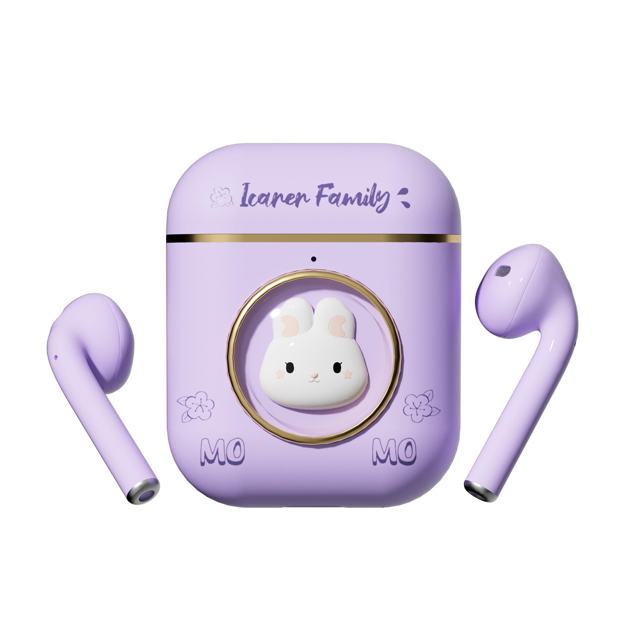 Photo 1 of YLFASHION Wireless Earbuds Cartoon, Bluetooth 5.4, IPX4 Waterproof, Built-in Mic, Fit for Sport, Travel, School & Daily Use, Adults, Teens & Kids (Purple Rabbit)