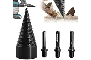 XIEJY Firewood Drill Bit Set, 2025 New Wood Splitter Easy Log Splitting Drill Bit Heavy Duty Detachable Electric Drill Bit Wood Splitter Drill Bit for Hand Drill Stick Hex Square Round (4, 42mm)