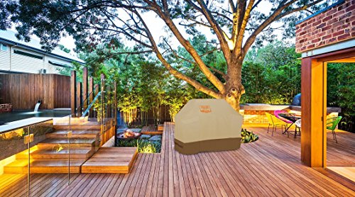 Yukon Glory 7573 Tan/Brown Premium Grill Cover for Weber Spirit 200/300 Series Grills, Tan/Brown (Compare to Weber 7573); EXTRA BONUS BBQ APRON and 3 Year Extended Warranty