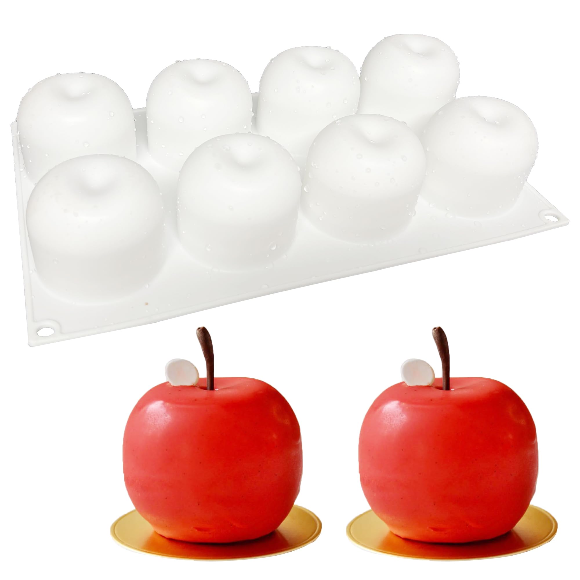 duoyif Apple Silicone Mould, Apple Baking Mould for Chocolate Cake Mousse Pastry Cake Decor Dome Mousse