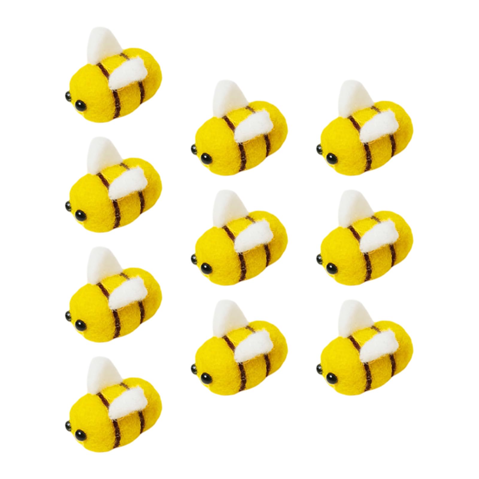 10Pcs Wool Felt Bumble Bees: Craft Balls Honey Bee for Nursery Tent DIY Craft Decoration Party-2.5 * 3CM