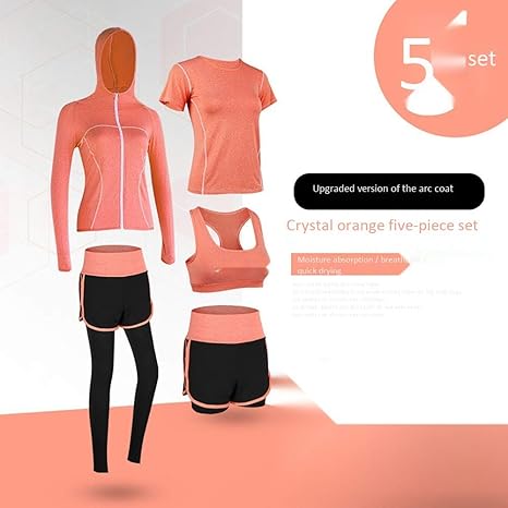 Amazon Co Jp スポーツウェア レディース ヨガウェア トレーニングウェア ランニングウェア ジム フィットネス コンプレッションウェア 上下 5点セット 吸汗 速乾 春夏秋 ホーム キッチン