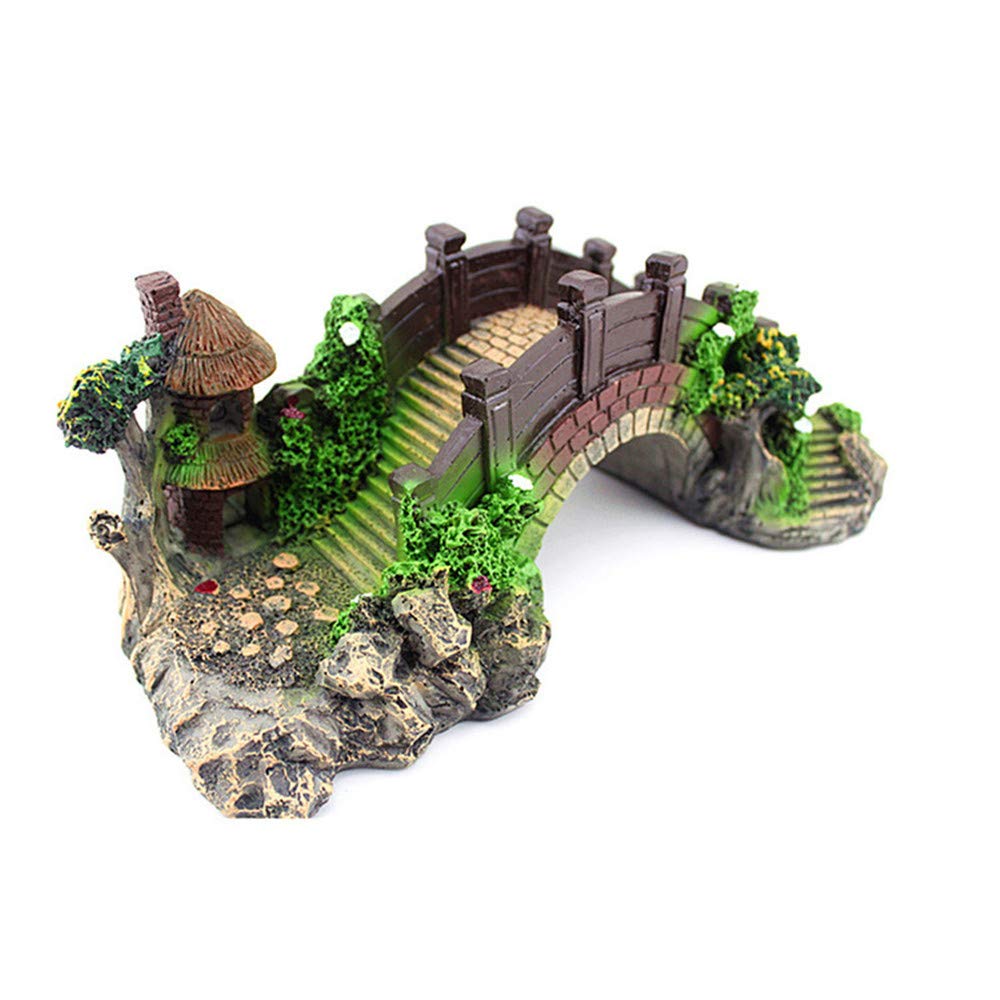 XIZHI Aquarium Ornament Resin Arch Bridge Bridge Aquarium Fish Tank Ornament Decoration for Aquarium Fish Tank Landscape and Home, Aquarium,6.5x19x8.5cm