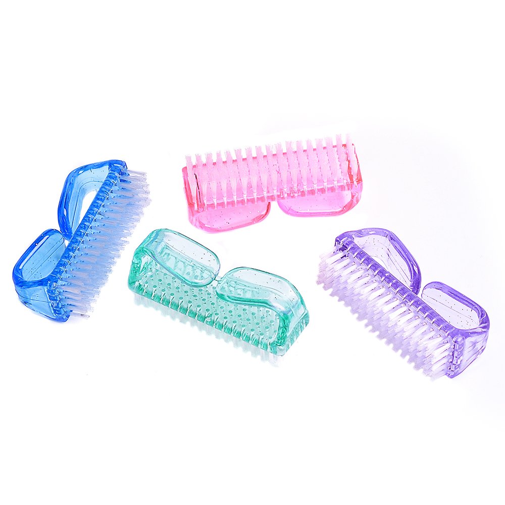 Handle Grip Nail Brush, Fingernail Scrub Cleaning Brushes for Toes and Nails Cleaner, Pedicure Brushes for Men and Women 4 Pack : Beauty