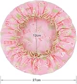 Yiapinn 2 Pcs Bath Caps Elastic Band Double Layers Flamingo Print view 2