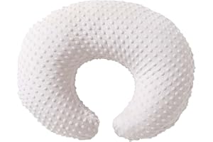 QUENESS Nursing Pillow Cover Breastfeeding Pillow Cases Plush Dot Slipcover Pillow Sham (Beige)