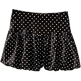 Milumia Women's Polka Dots Short Bubble Skirt Low Waist Ruffle Hem Mini Shirts