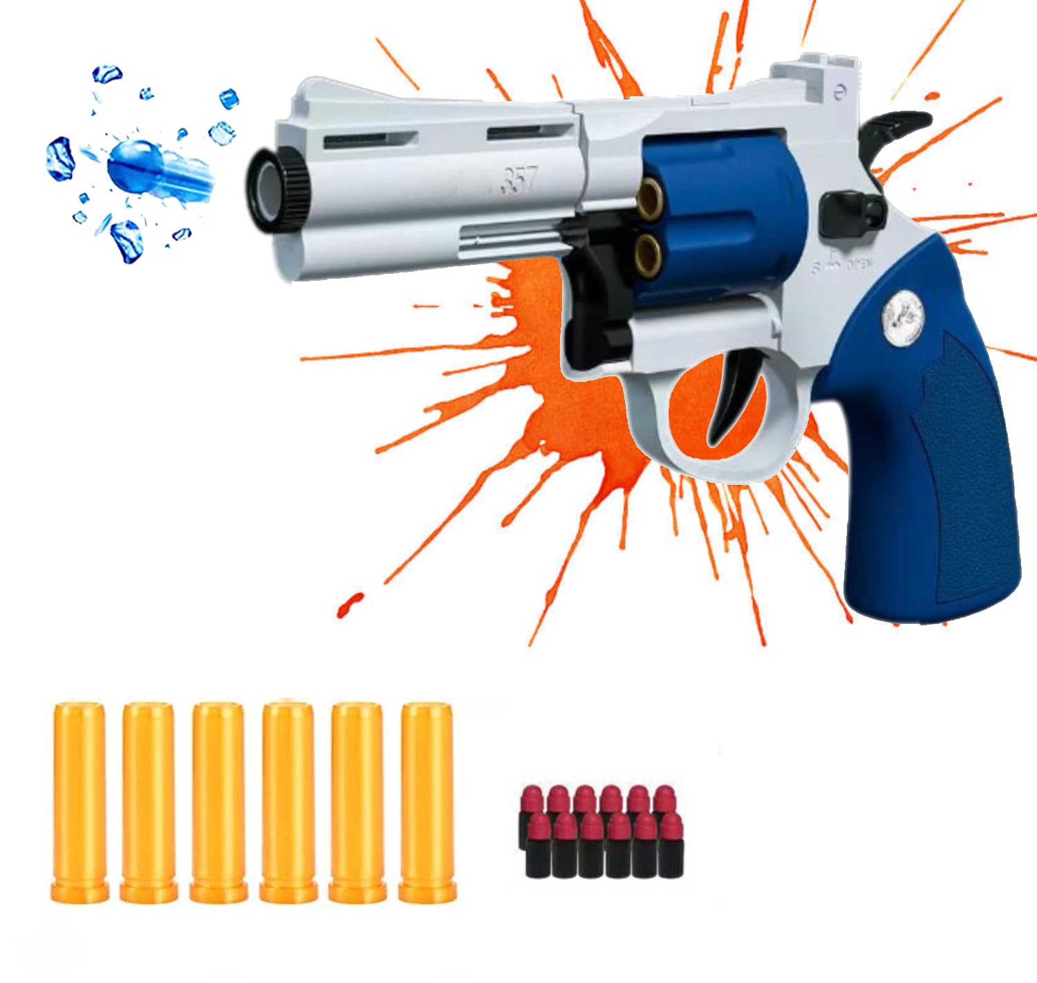 Gel Blaster Revolver Toy Shell Ejecting Water Pistol Splatter Ball Soft Dart Outdoor Teens Garden Action Activity Shooting Games