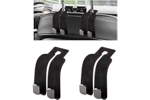 LSKASELUE 2 PCS Car Seat Headrest Hook, Leather Headrest Purse Holder with Double Metal Hooks, Automotive Multifunctional Sea