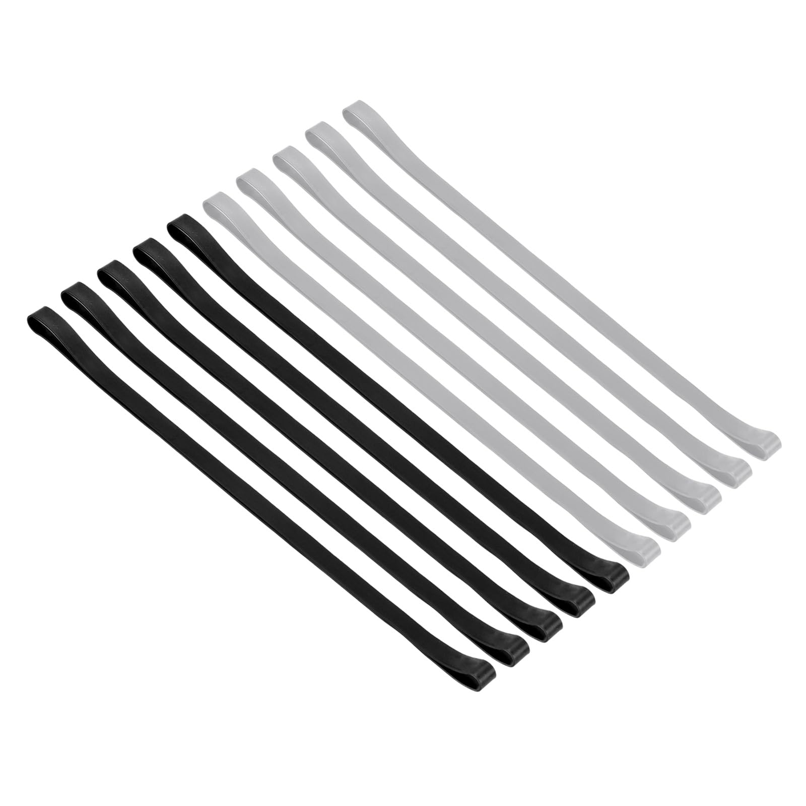 PATIKIL Towel Bands, 10 Pack Elastic Towel Clips Cruise Essentials Silicone Beach Towel Straps for Beach Pool Cruise Chairs, Black, Gray