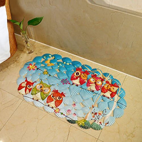 JackLook Cute Non-slip Children Safest Cartoon Bathtub Mat Slip-resistant Shell Bathroom Floor Mats - 15" x 27", Red Owl