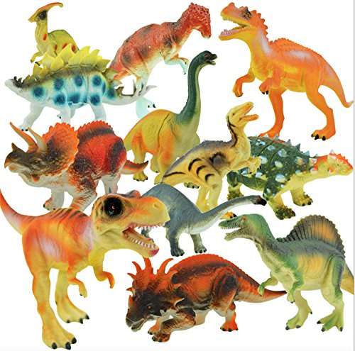 OliaDesign Assorted Dinosaur Figure (12 Piece), Large/5-7