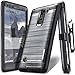 COVRWARE Iron Tank CASE for LG Stylo 2 / Stylo 2 Plus/Stylo 2 V, Built-in Screen Protector Heavy Duty Full-Body Rugged Holster Armor [Brushed Metal Texture Design] Case Belt Clip Kickstand, Black