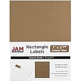 180 Brown Kraft Address Labels - 1x2-5/8 Inch Blank Stickers For Inkjet & Laser Printers (6 Sheets)