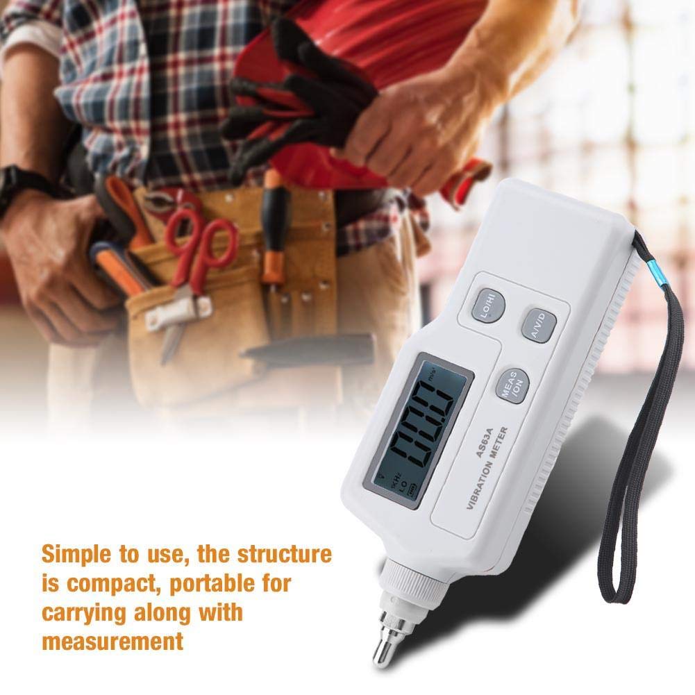 Vibration Meter, AS63A LCD Display Digital Precision Vibrometer