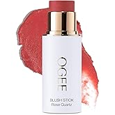 Ogee Sculpted Face Stick (ROSE QUARTZ - ROSE BLUSH) Certified Organic Blush Stick - Multi-Use Cream Blush Stick for Cheeks, Lips & Face