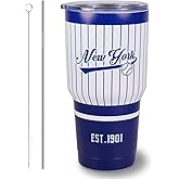 Fcexanthon 30OZ Gradient Color Baseball Insulated Mug, Keep Cold And Hot, Fashionable Gradient Color, Suitable For Outdoor, Sports, Office, A Beautiful Gift For Men, Women, Fans