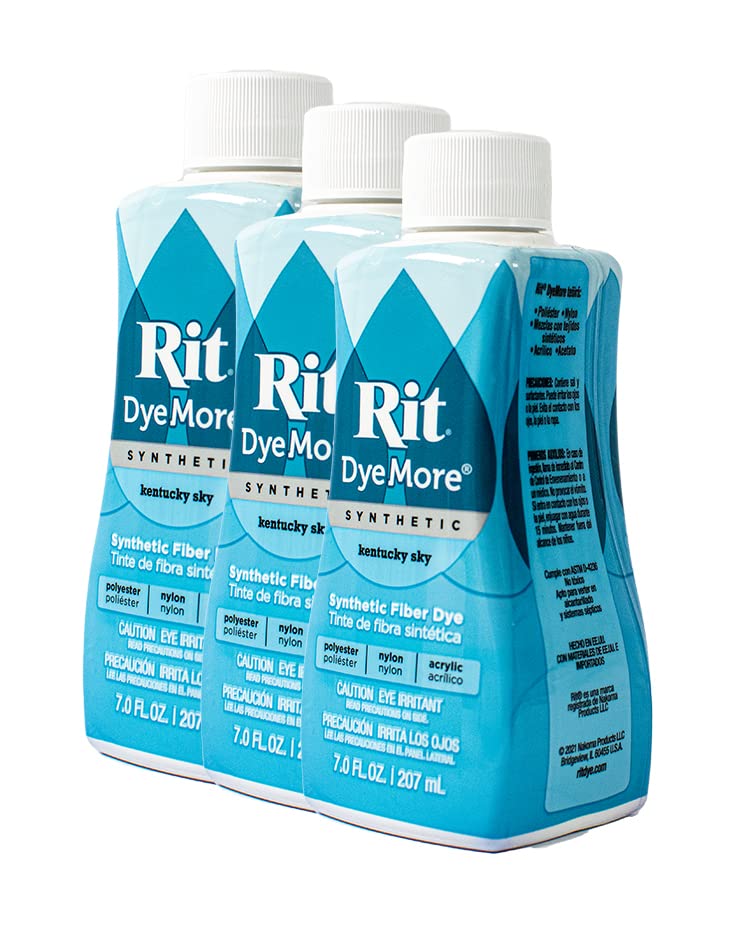 Rit Dye Liquid Synthetic 236ml Kentucky Sky Pack of Three