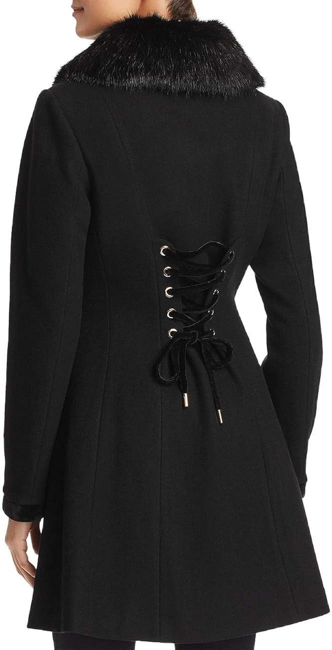by Shelli Segal Faux Fur Collar Lace-Up 