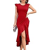 Dressystar 2026 Women High Low Wedding Guest Prom Dress Bodycon Sleeveless Ruffle Formal Evening Cocktail Party Dresses