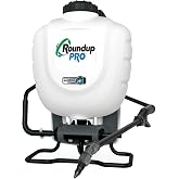Roundup Pro 190327 No Leak Pump Backpack Sprayer for Herbicides, Weed Killers, and Insecticides white 4 gallon