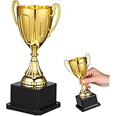 Ciieeo Trophy Award 19CM Plastic Gold Trophy Cup with Base Small Trophies for Soccer Football Competitions and Events Party F