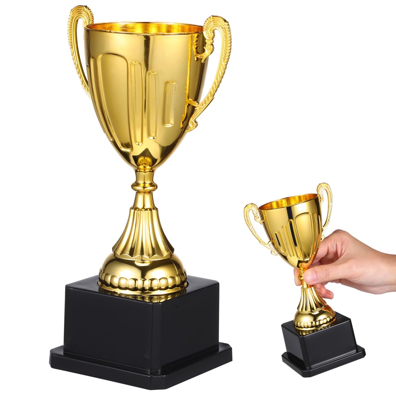 BESPORTBLE Mini Golden Trophy with Black Square Base, 7.5 Inch Plastic Award Cup for Academic Sports Business Events, Tabletop Display for Prize Presentation Party Office Home Decoration