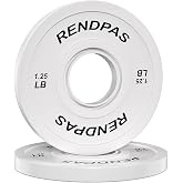 Rendpas Olympic Rubber Grip Weight Plates, 2-Inch Barbell Set for Home Gym | Solid Iron Core, Rubber Coated, 3-Hole Grip, 2-Inch Bar Compatible, 1.25LB-260LB Weight Options