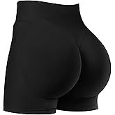 Kepblom High-Waisted Butt-Lifting Scrunch Gym Shorts for Women - Workout Yoga Biker, Seamless Spandex Booty Shorts